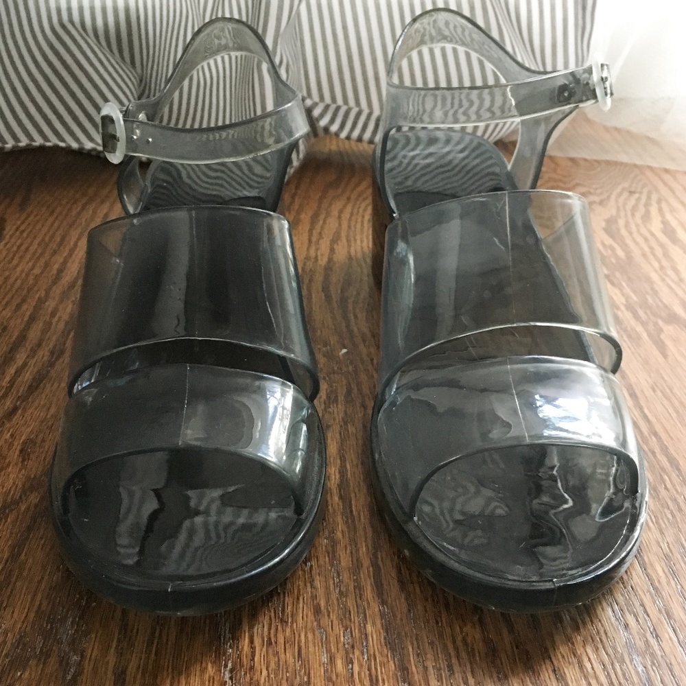 American Apparel Jelly Sandals with Chunky Heel